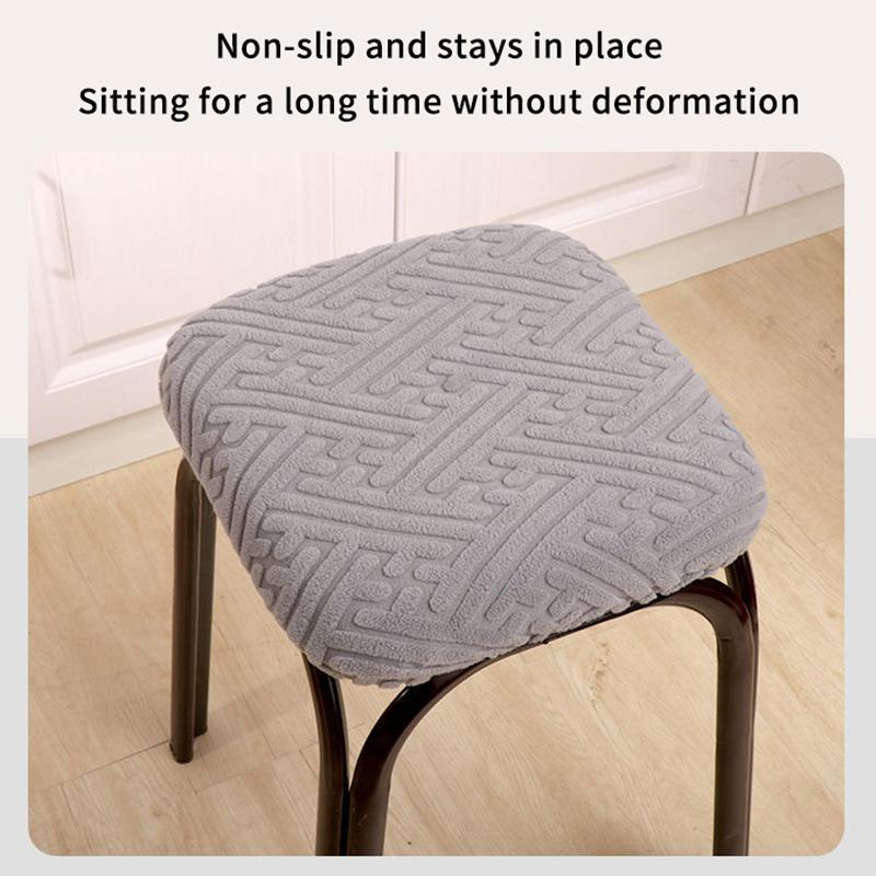 Jacquard Bar Chair Cover Stretch Short Back Bar Stool Covers Dining Room Anti-Dirty Seat Slipcovers For Hotel Wedding Home