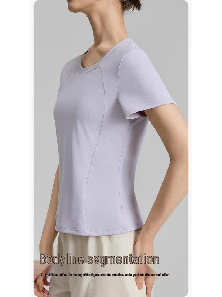 2026 Women's Spring/Summer Yoga T-shirt: Round Neck, Bare Feel, Short Sleeve, Slim Fit, Running & Fitness Top