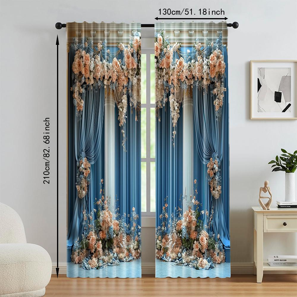 Vielseitige Polyester Transparente Vorhänge Heimdekoration Schloss Nutzung Schlafzimmer Wohnzimmer Vorhang Set von 2 Elegant Hergestellt Waschbar Großes Zimmer Bereit