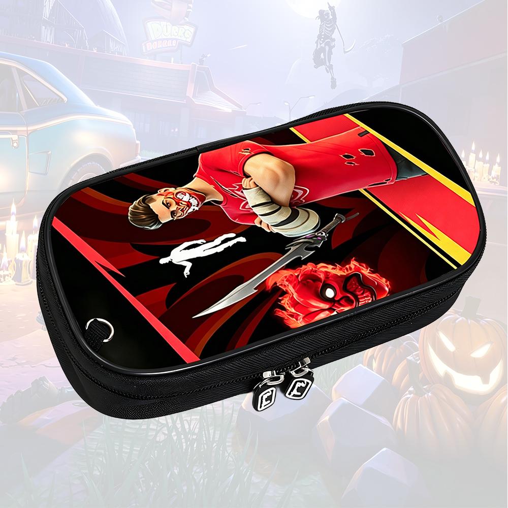Fortnite Cartoon Lightweight Multi-Function Pencil Pouch, Unisex Kids Aged 6-14 Light Portable Student Stationery Storage Case