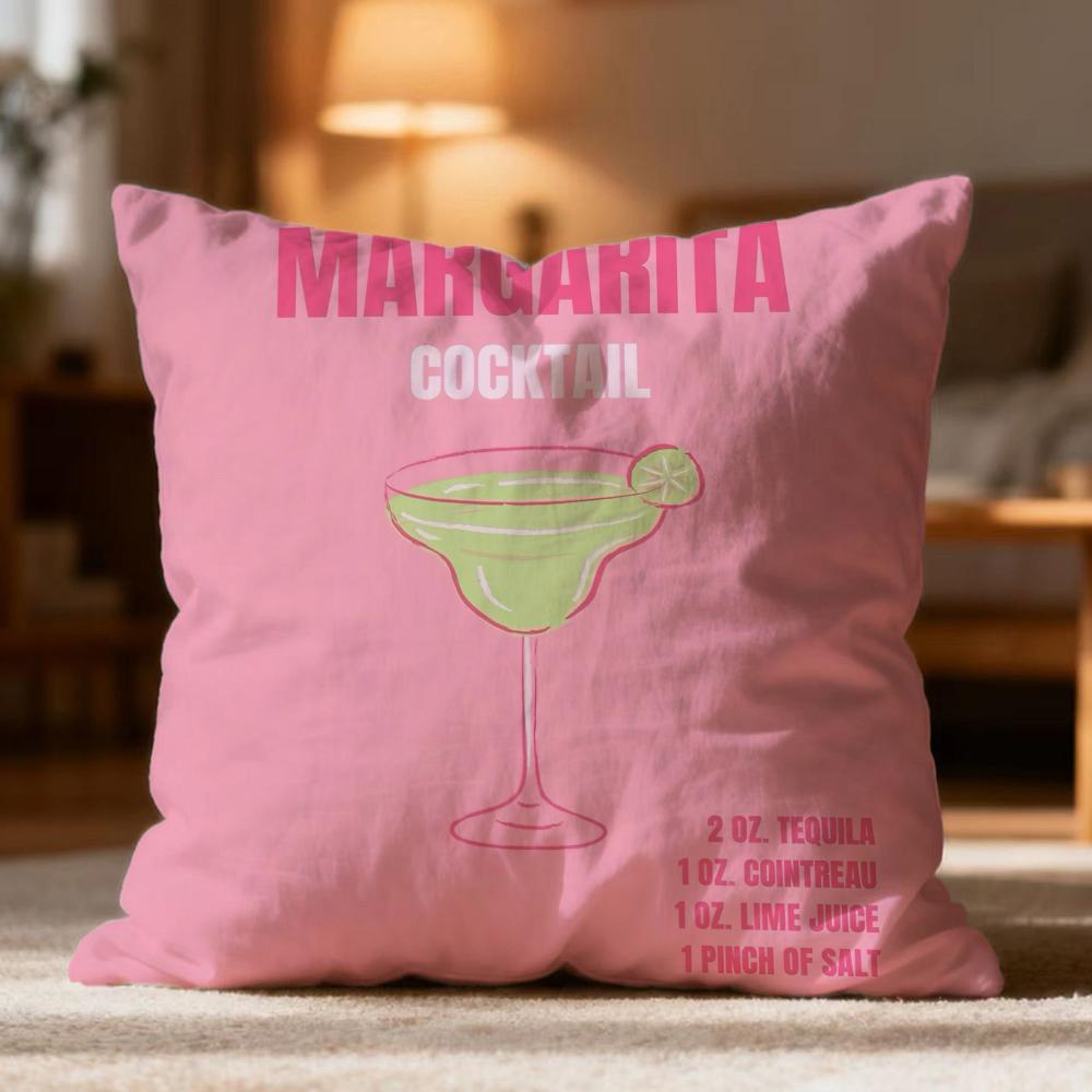 Hot M-Mmargarita Cocktail Arted Cushion Cover Soft Washable Pillow Case Multi-Scene For Couch Bed Travel Office Use