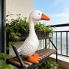 Mini White Goose Statue Miniature Goose Figurine Resin Animal Sculpture Home Office Outdoor Garden Table Decoration Ornament