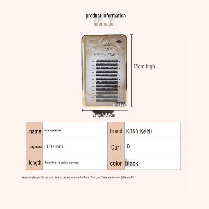 Connie Golden Crown Lower Lashes: 0.07 Thickness Natural-Look False Eyelash Extensions for Women, Mixed Pack.