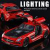 Alloy Die-cast 1/24 Scale SLS-AMG Modified Coupe Model Simulation Sound and Light Transparent Hood Boy Toy
