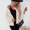 2024 Autumn-Winter Women's Solid Color Knit Cardigan: European & American Style, Loose Single-Breasted Long Sleeve Sweater Coat.