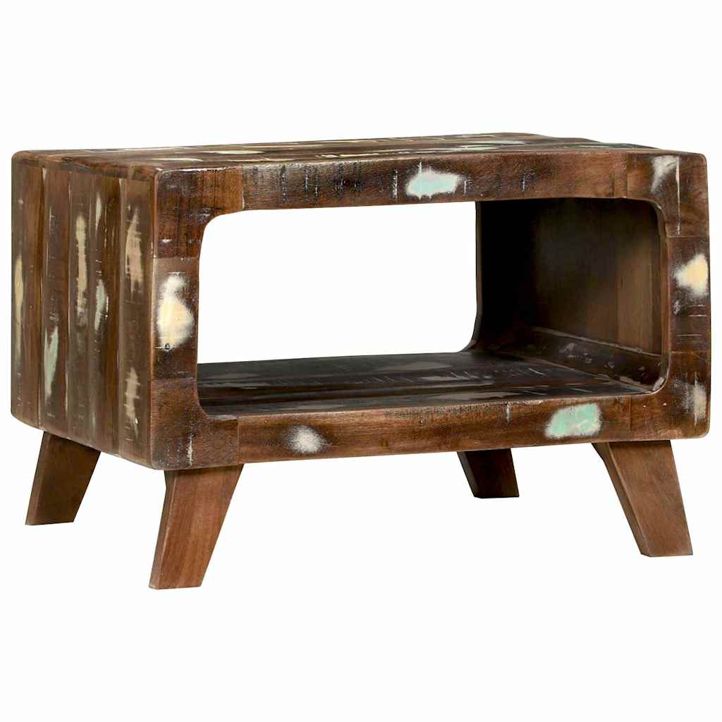 Coffee Table 50 X 50 X 35 Cm Solid Upcycled Wood