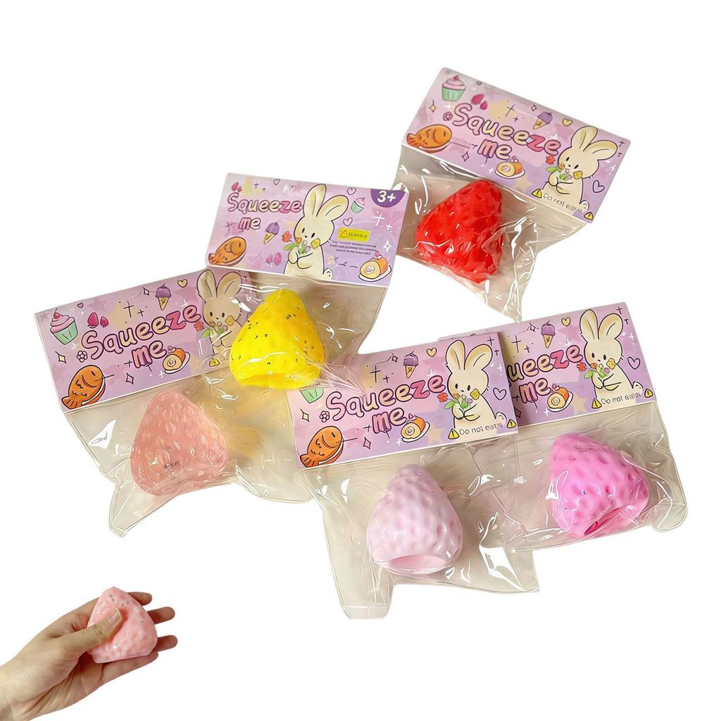 6 Cm Strawberry Realistic Strawberry Stress Squeezable Toy Party Slow Rise Pressure Release Toy Adults Skateboard