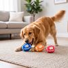 3 pcs Oval Shape Dog Squeaky Ball Smiley Face Pattern Dog Chew Toy Dog Training Toy  Puppy Teething