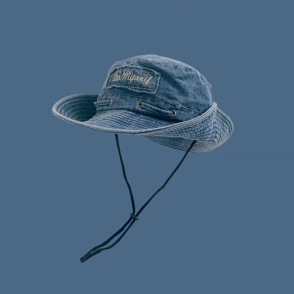 Solid Color Western Cowboy Hat Vintage Wash Sun Hat Fashionable Fisherman Hat  Camping