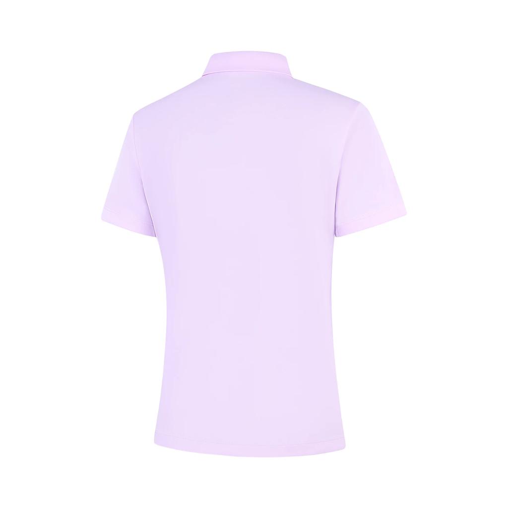 Li Ning Soft Solid Color Fashion Versatile Casual Short Sleeve Polo Shirt Women tops APLV028-13