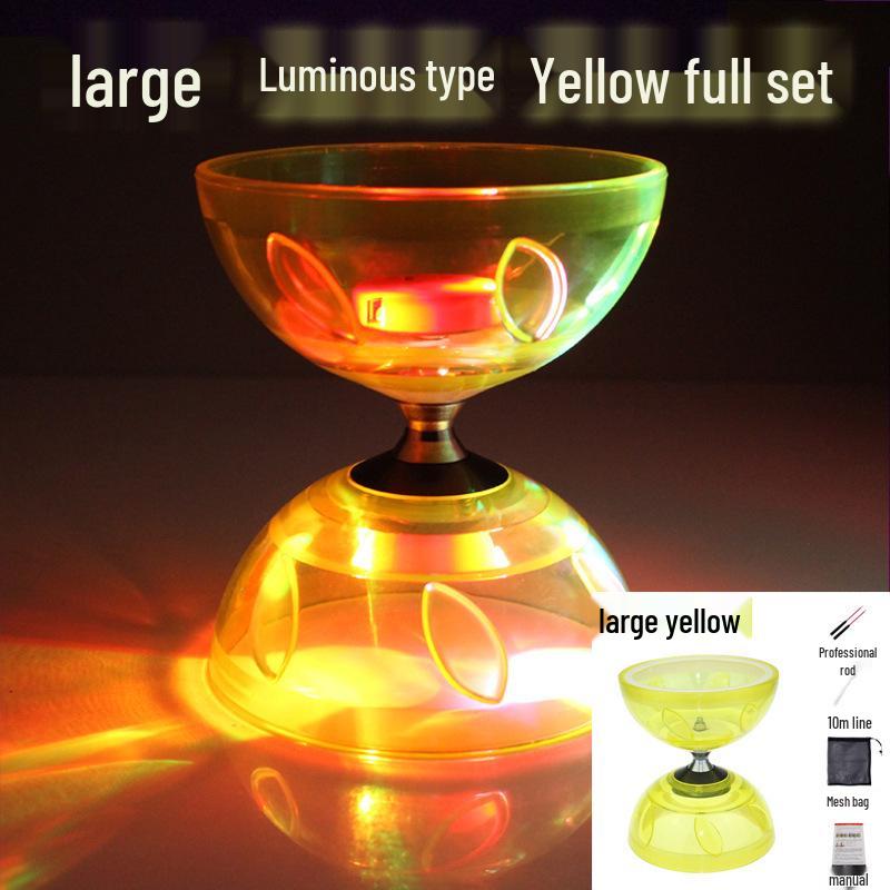 Beginner Student Diabolo Set with Three/Five-Bearing, Bell & Luminous Double-Head