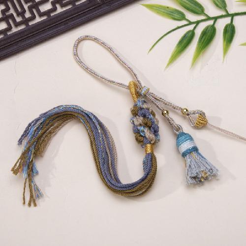 Chinese Knot Handle Rope Tibetan Tassel Pendant Accessories Diy Mobile Phone Lanyard Car Pendant Gold Bead Tassel Pendant