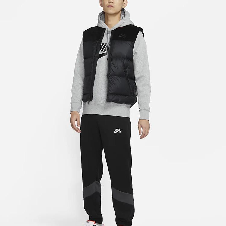 Nike SB Stand Collar Down Skateboarding Vest Winter Sleeveless Men Vests Black CK5470-010