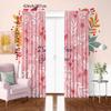 2PCS- Pink Letters - Printed Curtain - Polyester Material - Suitable for Bedrooms, Living Rooms, Study Rooms, Private Spaces