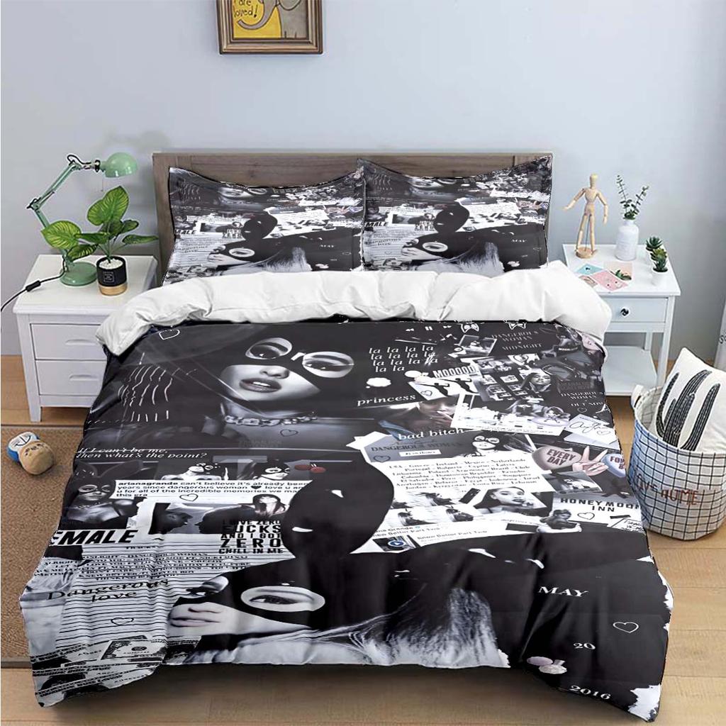 Comforter Fashion Pop Singer A-Ariana G-Grande Print Bedding Sets Bed Supplies Set Bed Comforter Set Bedding Set Luxury Gift