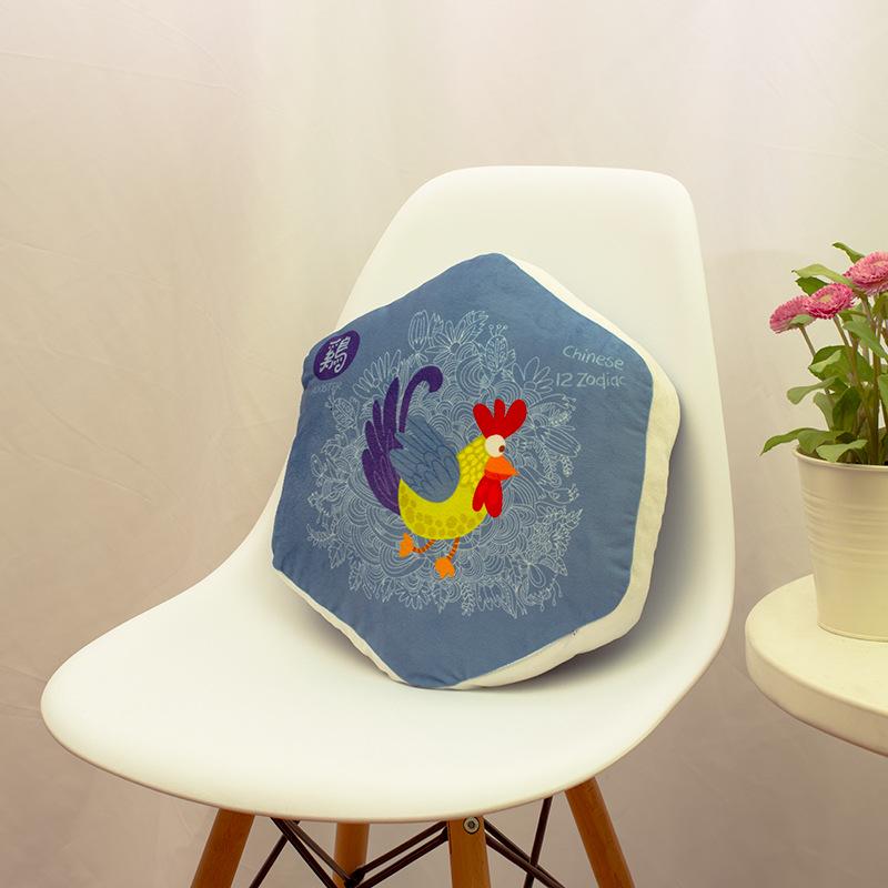 Hexagonal Pillow Twelve Zodiac Core Pillow Cartoon Crystal Super Soft Fabric Pillow Home Bedside Backrest