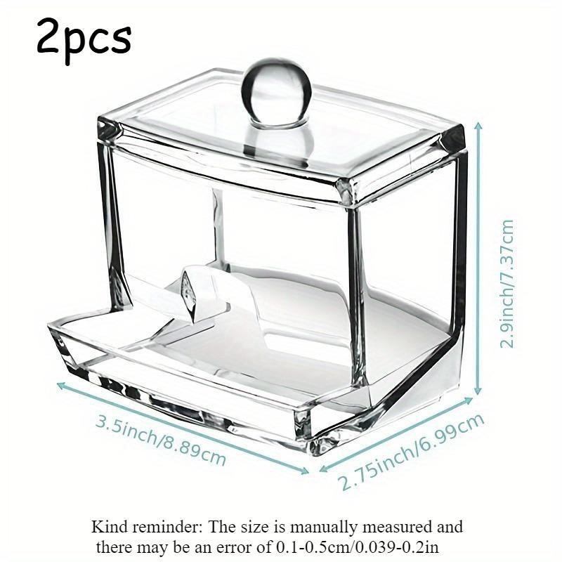 Transparent Plastic Cotton Swab Holder,Clear Cotton Pad Dispenser, Bathroom Organizer Accessory with Unique Design Organizer Box