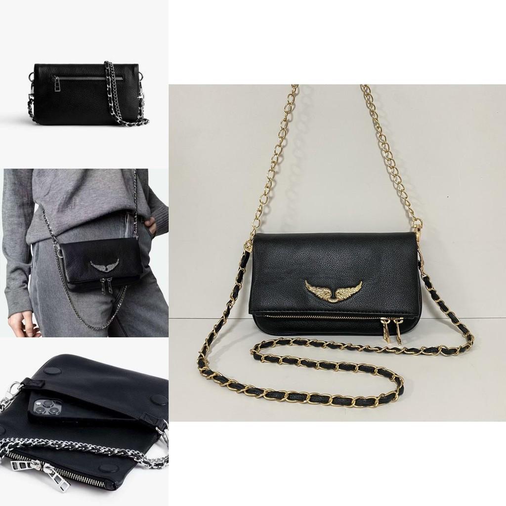 Elegante Bolso Pequeño de Hombro de PU con Alas de Metal y Cierre Magnético para Estilo Callejero