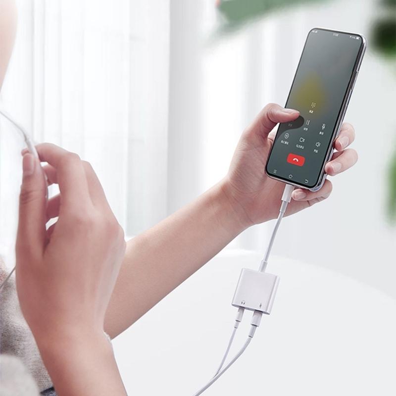 100W Charging Reinforced Cord Cable USB C To 3.5mm Auxiliary Converter Cable For Smartphones Mobile Devices Line Control