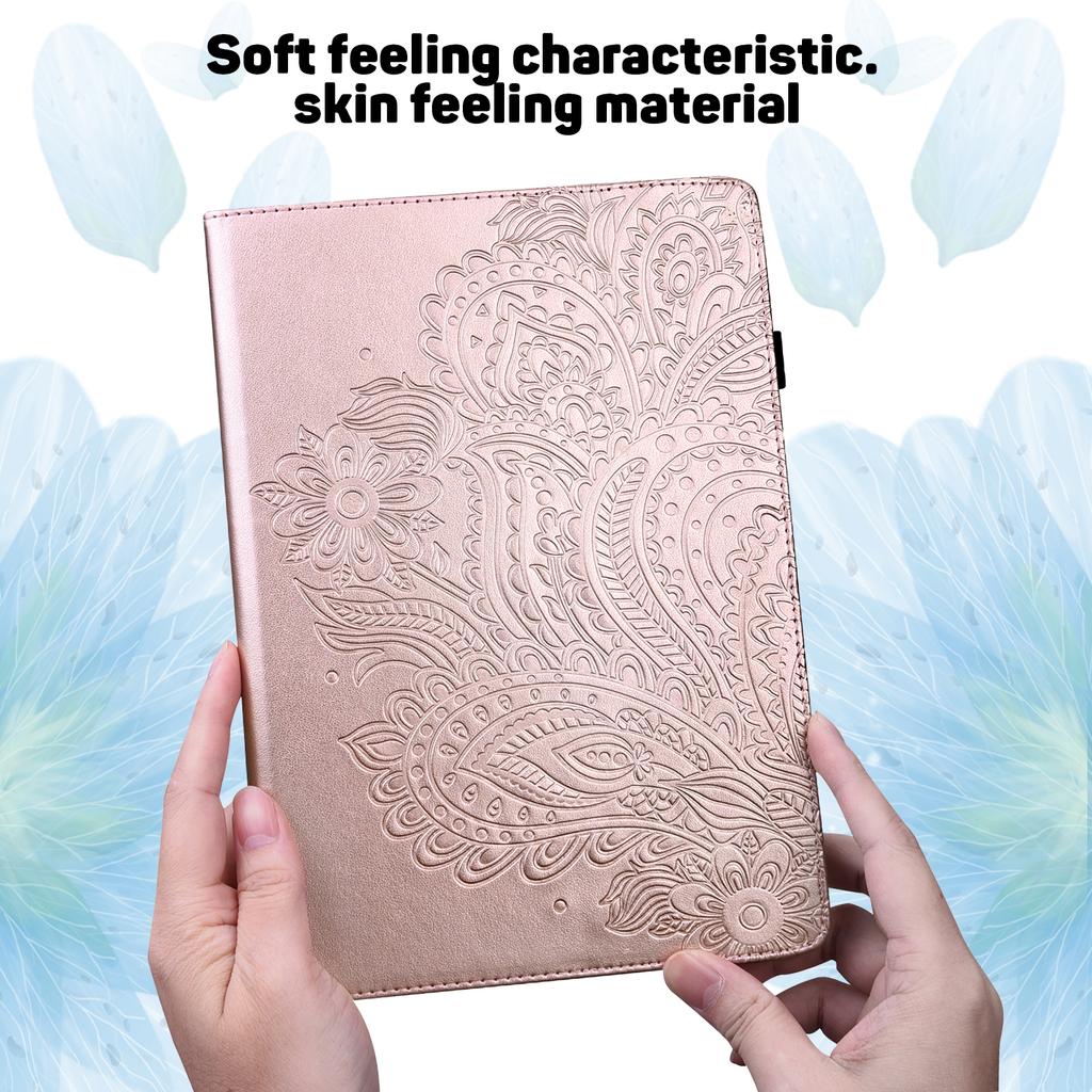 For Xiaomi Redmi Pad SE 4G 8.7 Inch Case Peacock Flower Pattern Card Holder Leather Tablet Cover