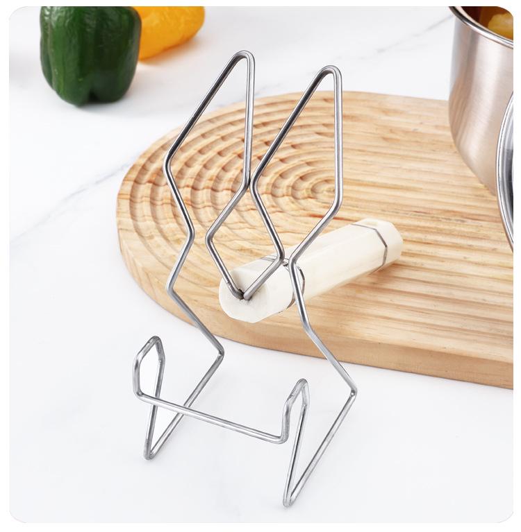 Multifunctional Kitchen Utensil & Pot Lid Holder: Removable, Anti-Scald Storage Rack for Spatulas and Spoons.