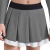 Girls Cheerleading Dance Performance Skirt: Contrast Color Elastic Waistband Two Layers Pleated Skirt for Competition