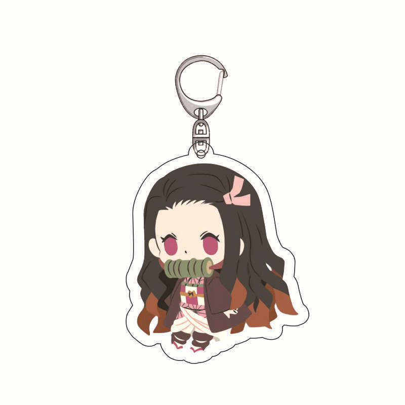 Anime Demon Slayer Acrylic Keychain Series Ingenious Pendant Tanjiro Kamado Nezuko Zenitsu Agatsuma Accessories Present for Fans