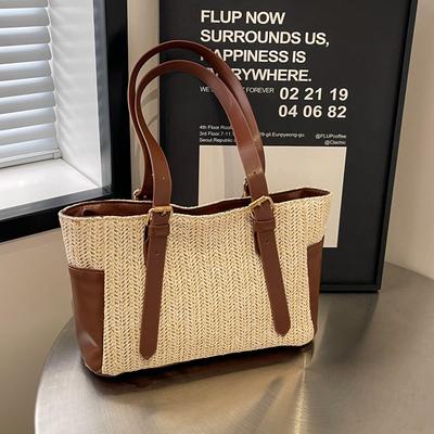 Torby Łączenie Torebki Modne Torby Słomkowe Na Ramię Duża Pojemność Uniwersalne Torby Tote