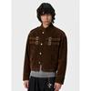 Blaexit Early Autumn Maillard Brown Suede Patchwork Jacket Men's Short Harrington Stand Collar Work Jacket
