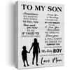 Rustic To My Son I Love You Forever and Always Quote Canvas Wall Art Pirational Son Gift From Mom Poster Picture Artwork 11.5"x15" Painting for Home