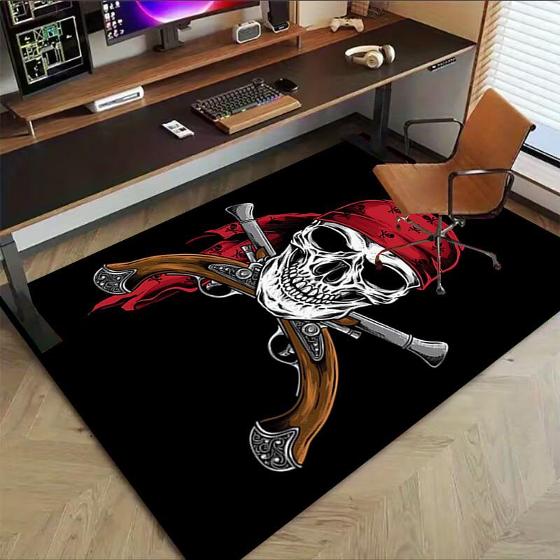 1ks Pirátská lebka Koberec, Kancelářský koberec Venkovní rohož Domácí dekorace Plošný koberec Festival