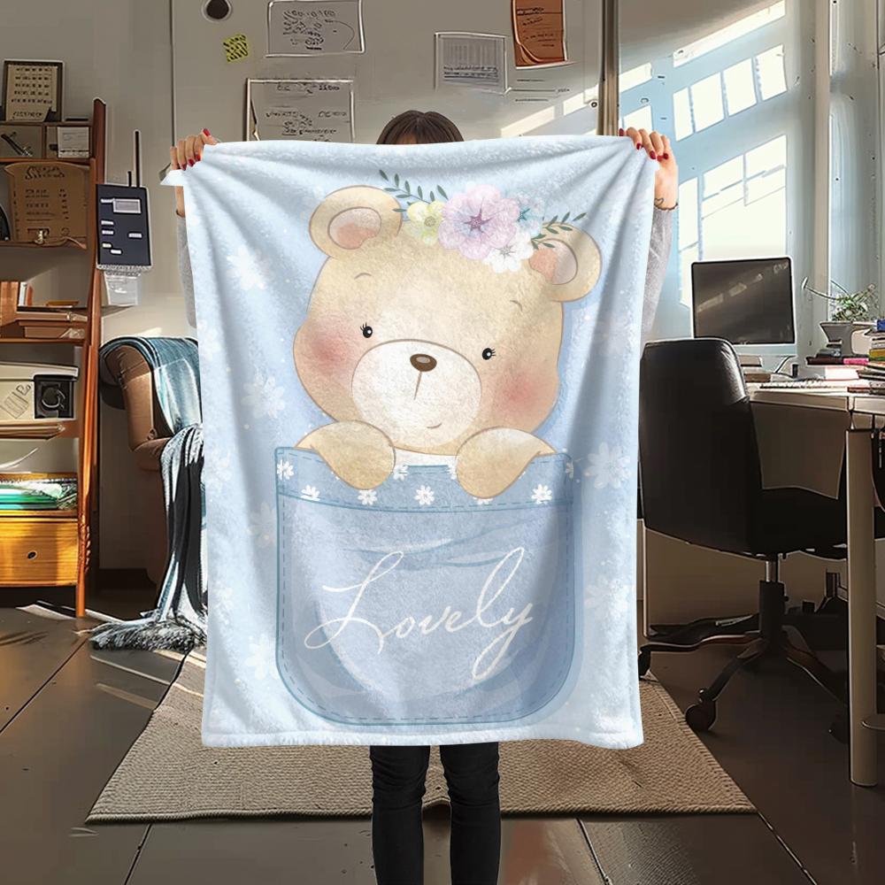 1 Stück Flanelldecke mit Cartoon-Druck, Hohe Qualität, Bequem für alle Jahreszeiten, Heimdekoration, Wärme und Komfort, Perfekt als Weihnachts- oder Geburtstagsgeschenk