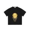 Schwarzes T-Shirt Goldener Basketball- und Korb-Print Lässige Streetwear für Männer und Frauen