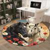 Horse With Floral Pattern Fashion Rug Nonslip Carpet Floor Mat Office Chair Mat Design For Office Decor Home Living Room Bedroom Giftt40
