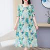 Elegante Lange Kleider Frau Sommer Plus Größe Kurzarm Floral Kleid Mittleren Alters frauen Kleidung