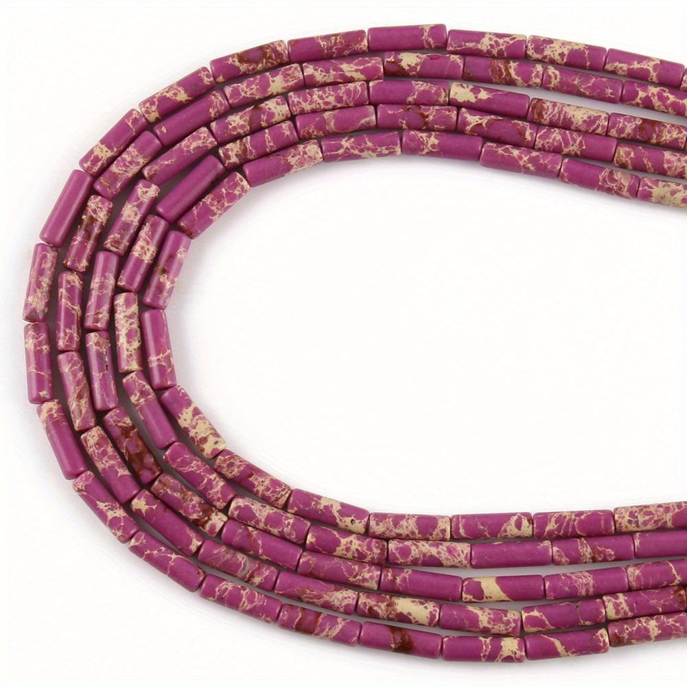 1pcs Natural Stone Tube Bead Sediment Jaspers Loose Cylinder Beads for Jewelry Making DIY Chakra Bracelet Accessories 15" 13x4mm