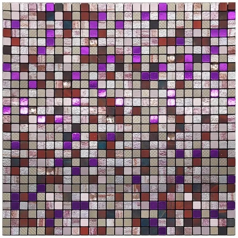 3D European Smooth Metal Mosaic Wall Sticker Self-adhesive Tile Kitchen Bathroom Bar Living Room TV Background Wall Decor Stick