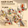 4Pcs Rhinestone Butterfly Hair Barrette Beaded Butterfly Hairpin Decorative Hair Clip  Women Styling