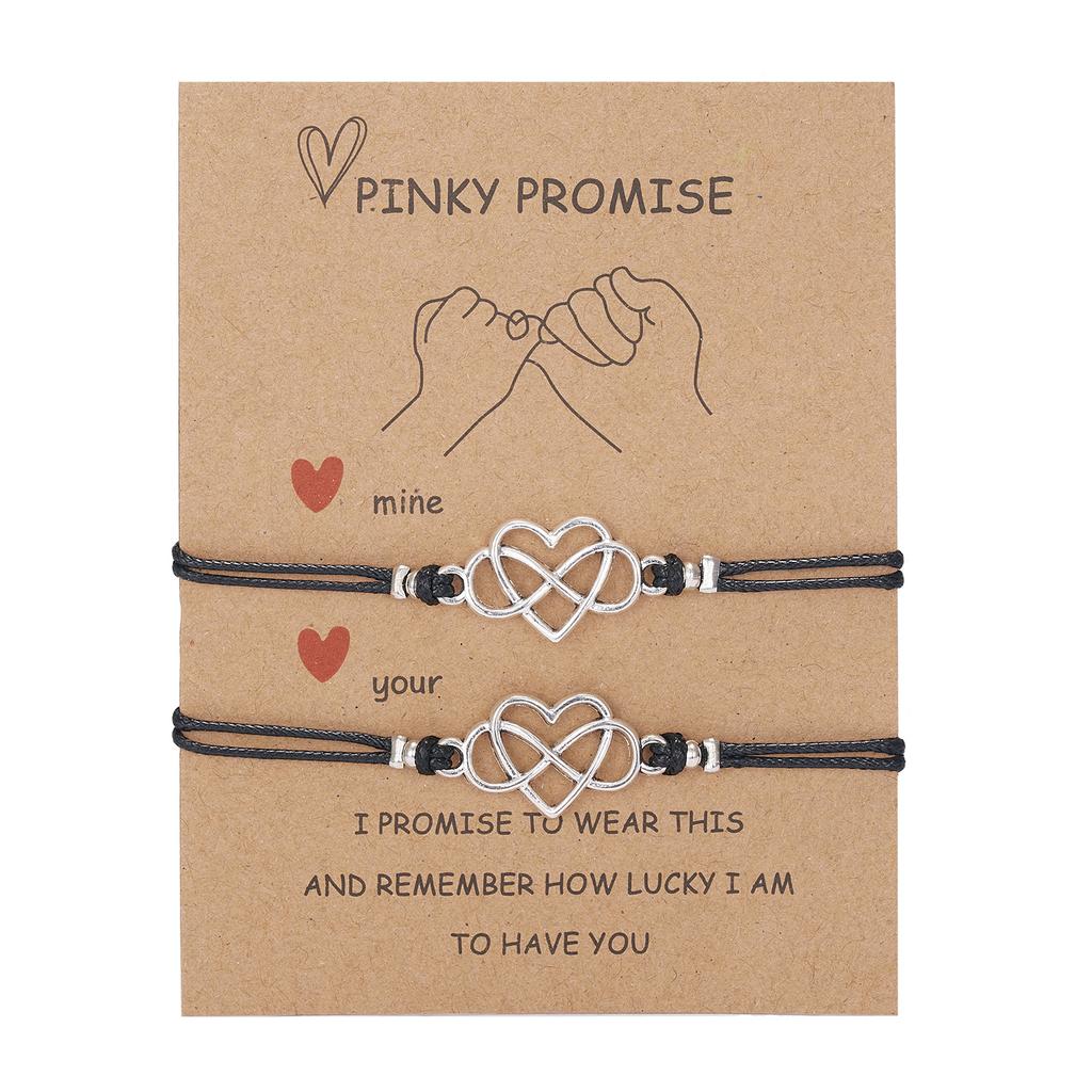 2pcs/set Charm Couple Friendship Bracelet Love Heart Daisy Volcanic Stone Bead Bangles Bracelet For Women Men Lucky Wish Jewelry