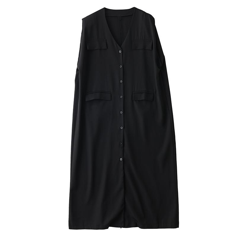 Ärmelloses Übergröße schwarzes Vintage Neu in Kleider für Frauen lässiges lockeres langes Sommerkleid