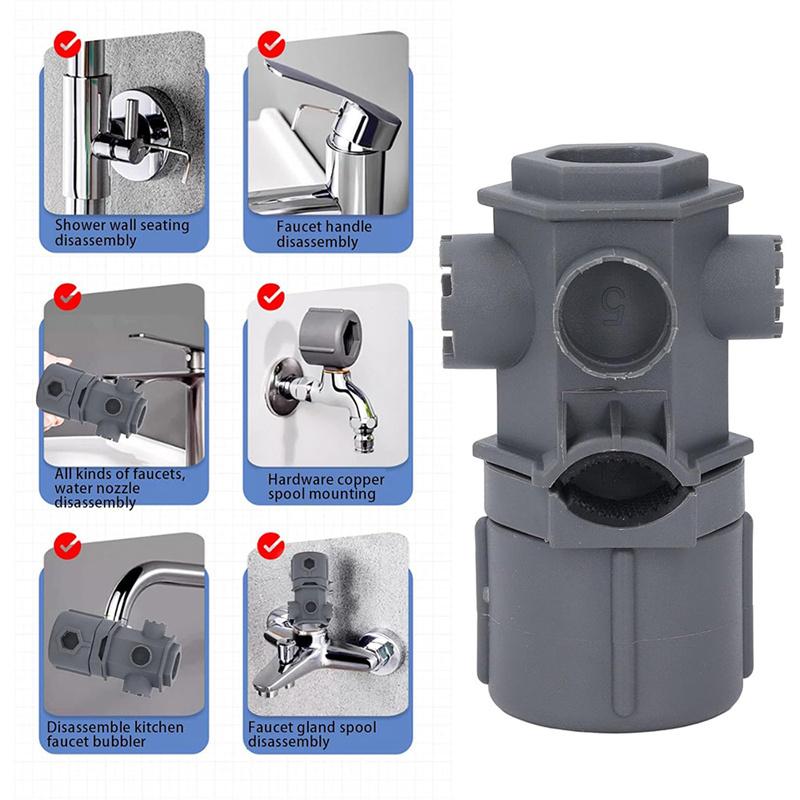 16 In 1 Wrench Tool Set For Faucet Kitchen Bathroom Multi-Purpose Maintenance Pipe Faucet Disassemble Aerator Replace Valve Core