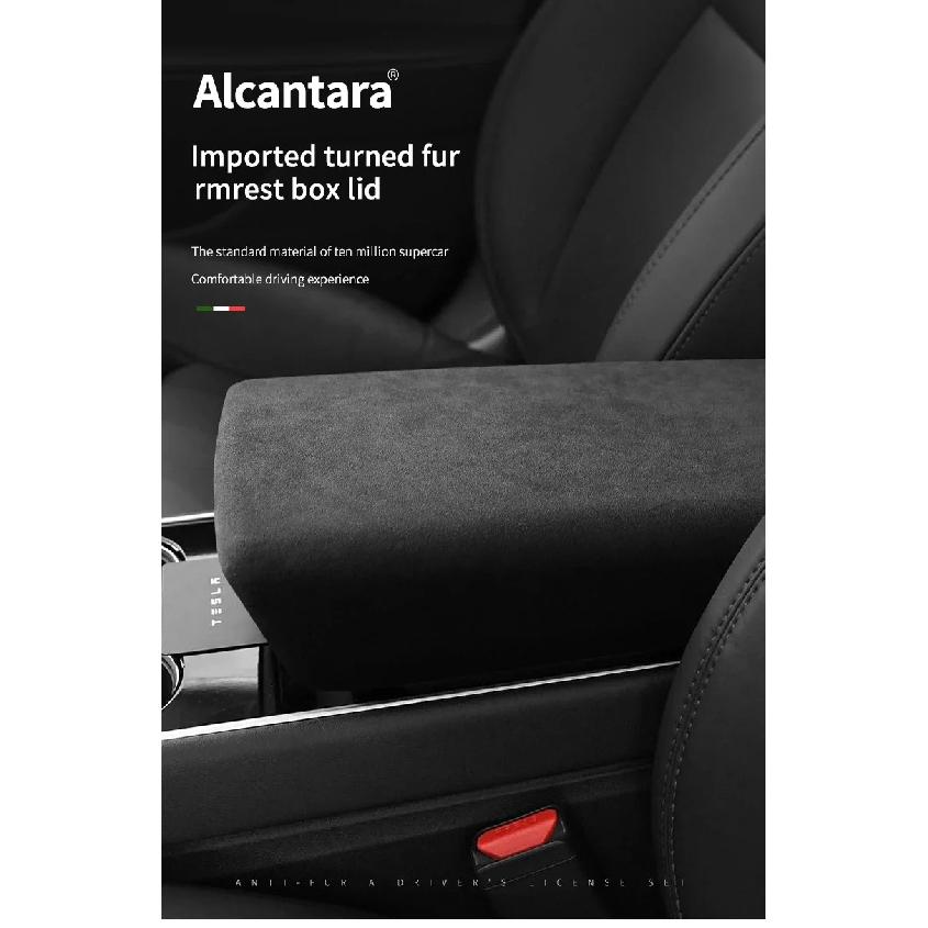 For Tesla Model 3, Model Y 2018 2019 2020 2021 2022 Alcantara Central Armrest Lid Cover Sheath Shell Black