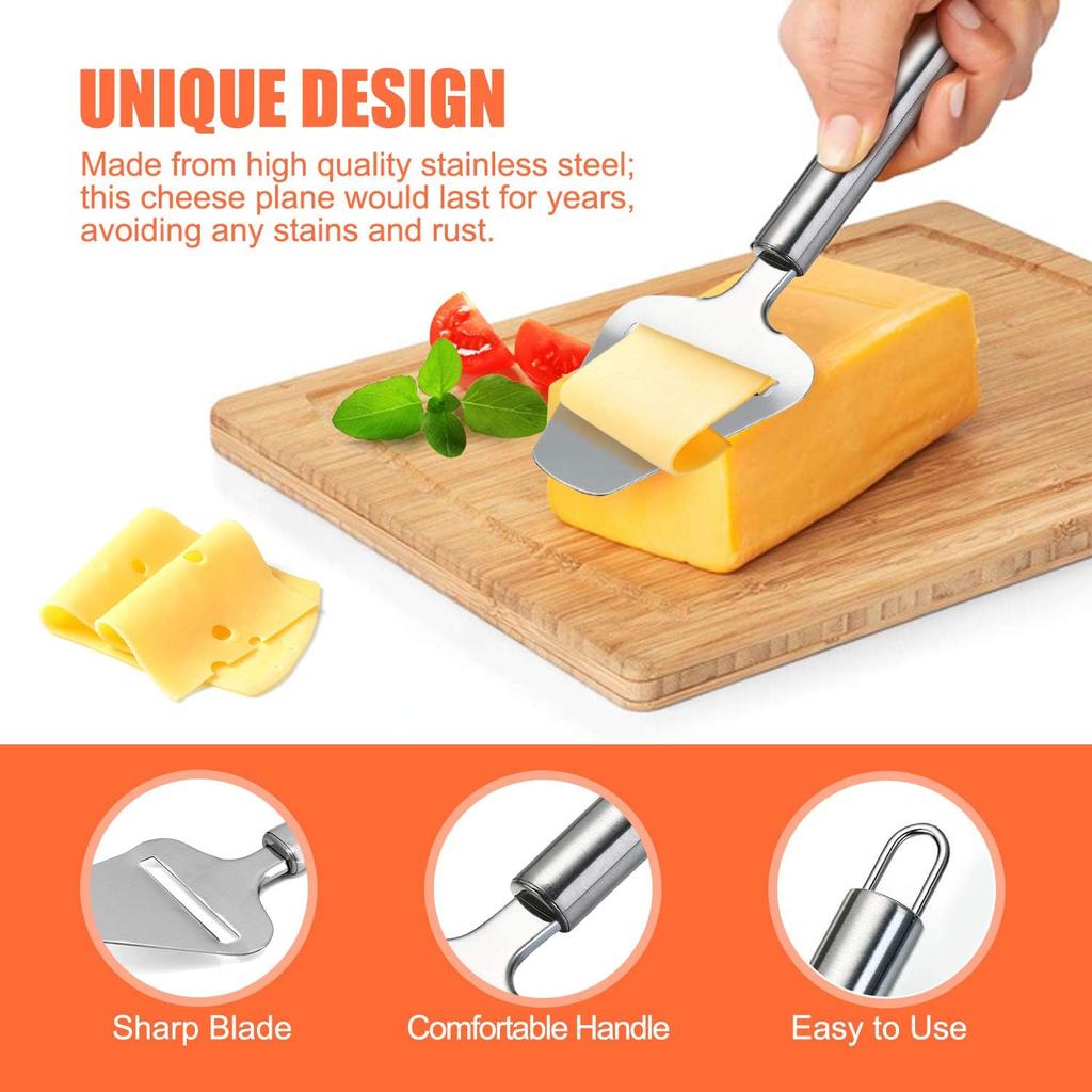 Stainless Steel Wire Cheese Slicer Cheese Planer Tool Adjustable Thickness Cutter Soft Semi-Hard Hard Cheeses Kitchen Cook Tool