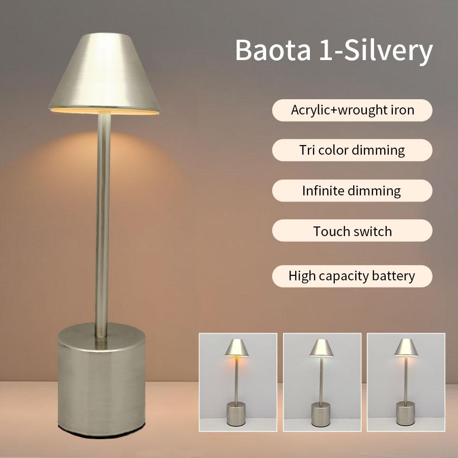 

Светодиодная перезаряжаемая сенсорная настольная лампа 3 цвета с регулируемой яркостью Настольный светильник для спальни, прикроватной тумбочки, бара, ресторана, декора, окружающего освещения