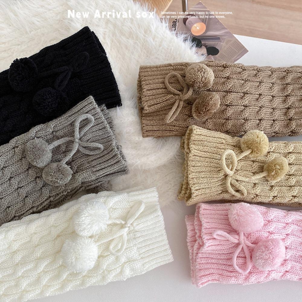 Korean Style Children's Sock Cover Plush Leg Cover Hairball Long Stacked Socks Autumn and Winter