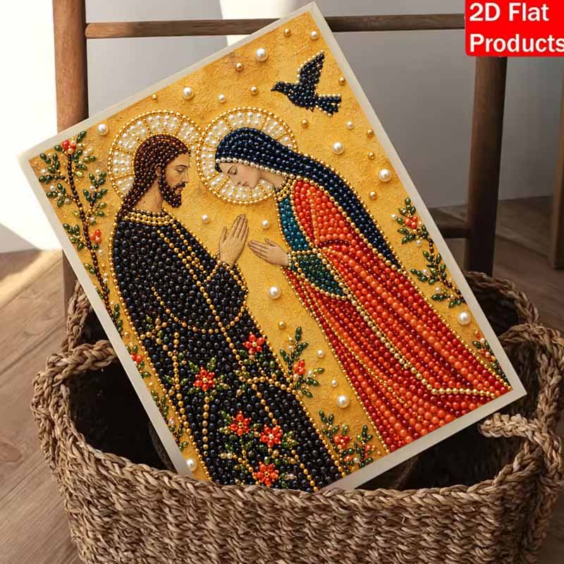 DIY 3D Pearl Diamond Painting Art Set Religious Holy Family Home Decor Art Set Wall Art