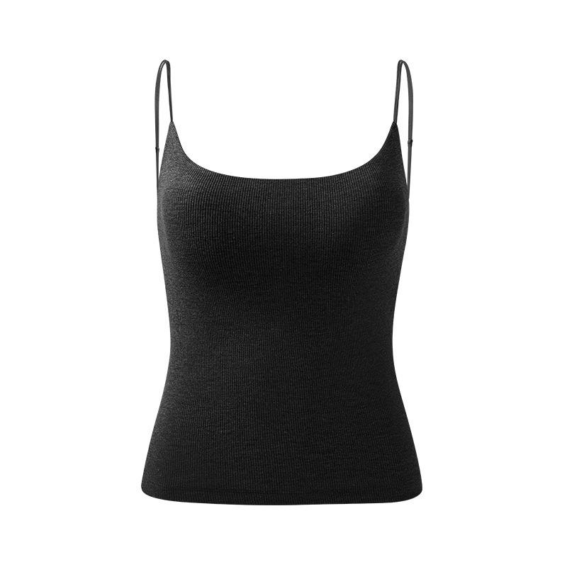 Antibacterial Cool Women's Camisole: Double Straps, Chest Pads, Ice Silk, Seamless Design