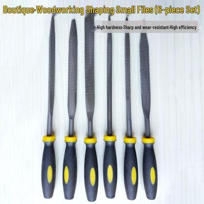 6-Piece Handcrafted Wood File Set: Fine-Tooth Steel Files for Woodworking DIY Projects.