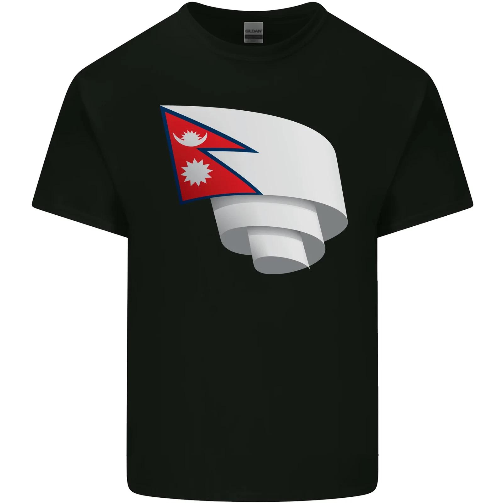 Curled Nepal Flag Nepalese Day Football Kids T-Shirt Childrens S