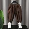 Stylish Cotton Two Piece Set For Boys Elegant Casual Striped Long Sleeve Shirt And Pants For Ages 3 To 8 In Khaki Color